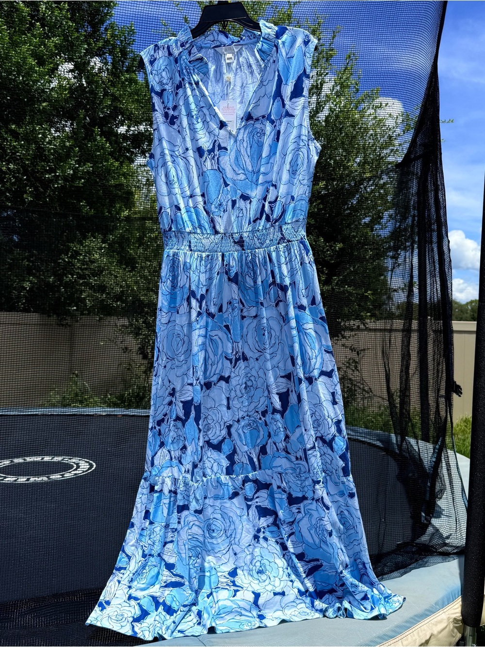 Lilly Pulitzer Amiria Maxi Dress in Capri Blue Rosanna NEW Women’s large floral